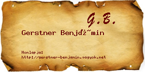 Gerstner Benjámin névjegykártya